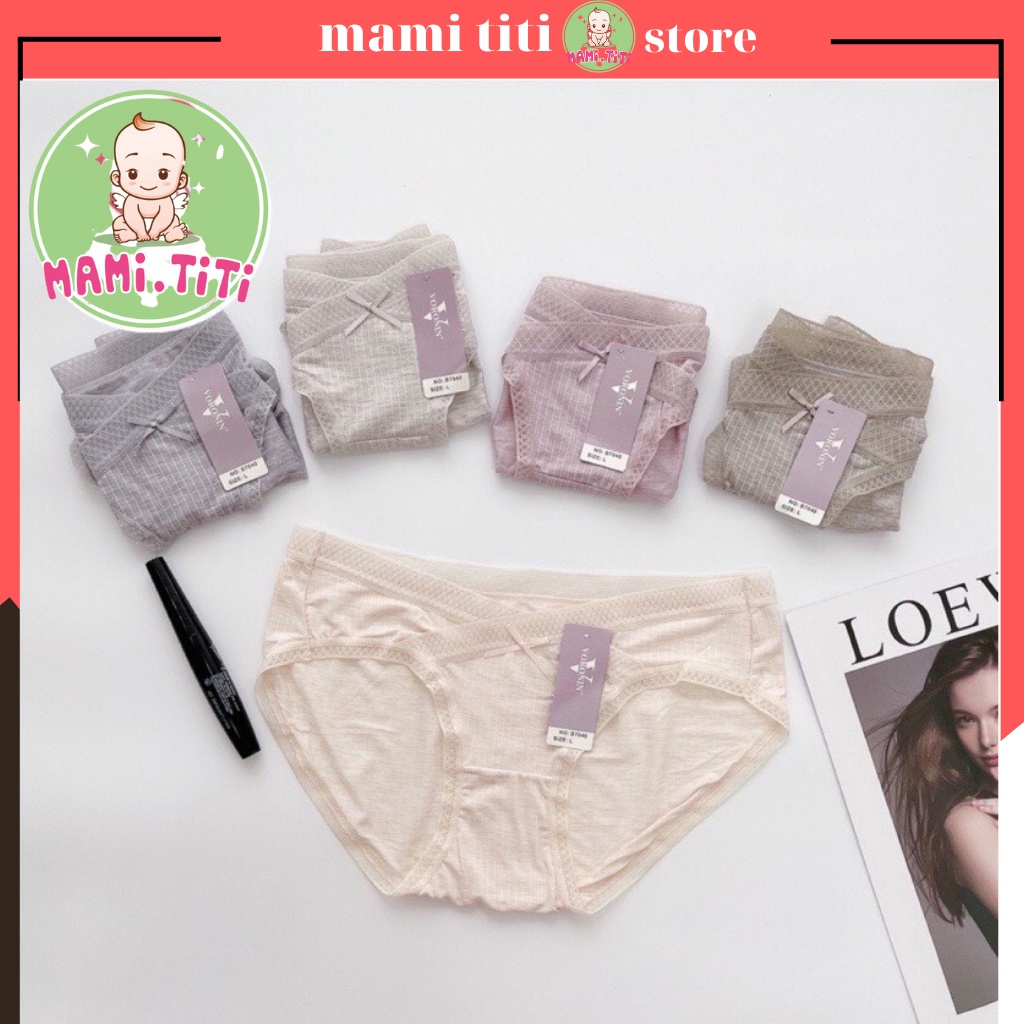 Quần lót bầu, [ COTTON THOÁNG KHÍ THẤM HÚT CHO MẸ ] QUẦN LÓT BẦU REN SAU SINH