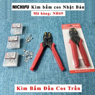 Kìm bấm cosse nh69 nichifu nhật bản -kiểu bấm điểm, có trợ lực, hiện số sau bấm- cho size cos 0.3, 0.5, 0.75, 1.25, 2mm2