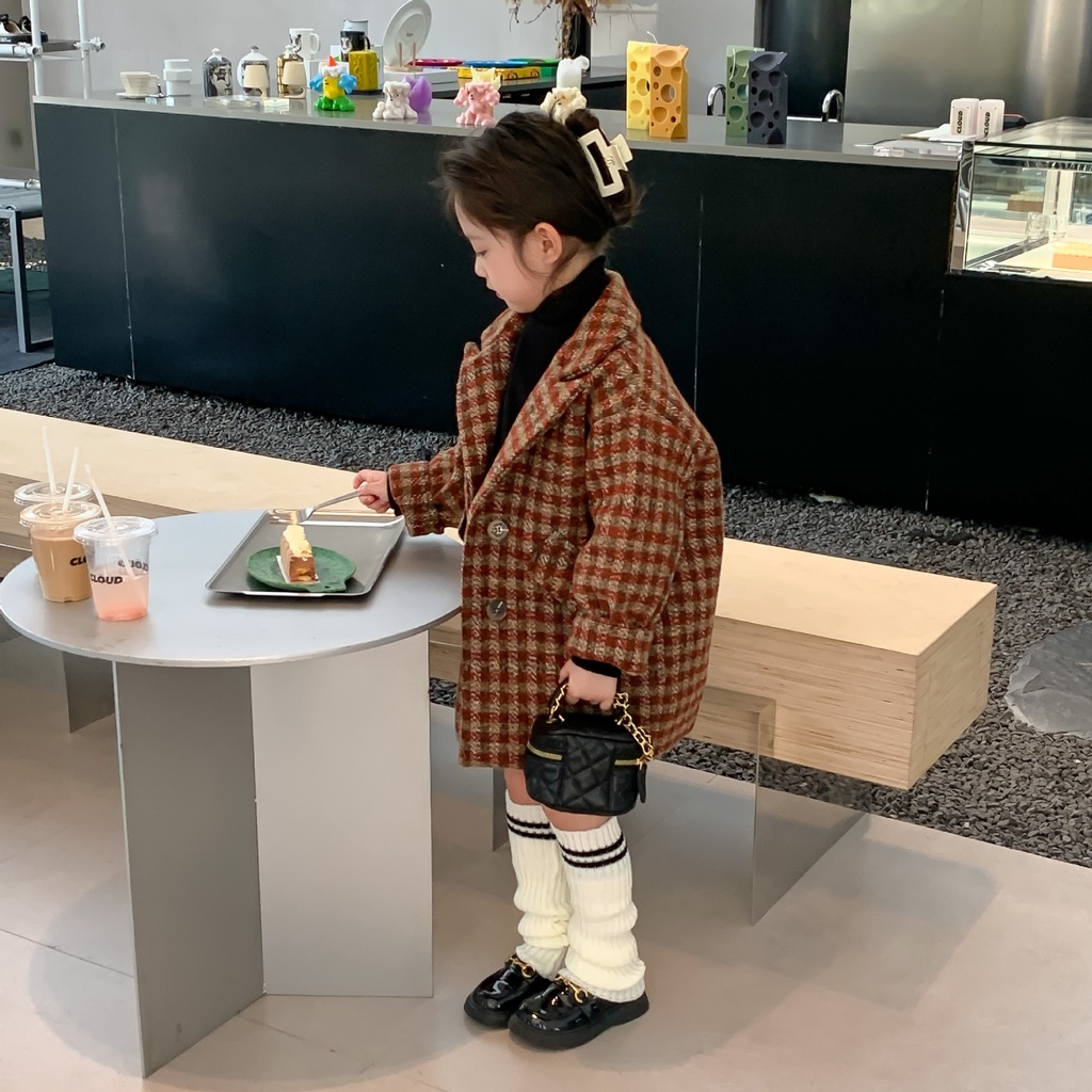 Áo Khoác Cho Bé Gái Trẻ Em Mùa đông Mới 2022 Phiên Bản Hàn Quốc, Áo Khoác Kẻ Sọc Chần Bông Áo Khoác Dài Cho Bé