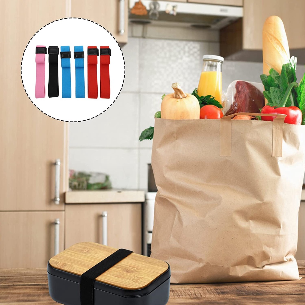 Dây Đai Nylon Hai Lớp Co Giãn Cố Định Hộp Cơm Trưa Chống Rò Rỉ Có Thể Điều Chỉnh