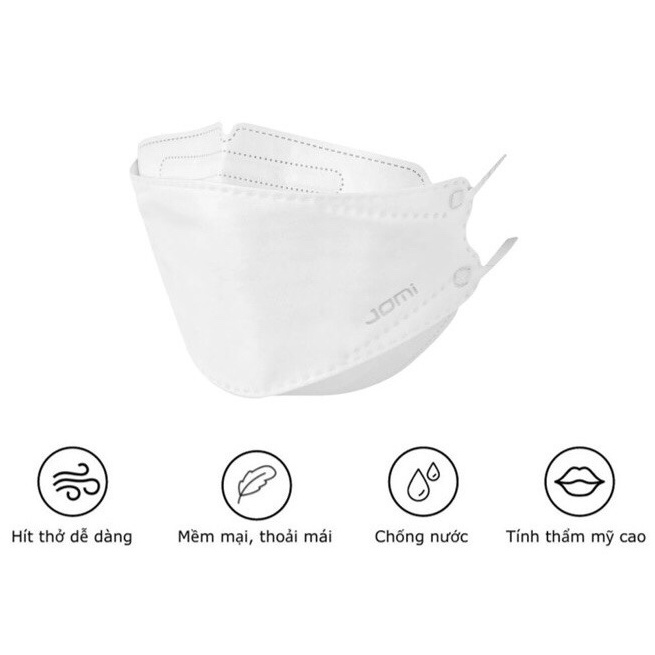 Khẩu Trang 3D Jomi Công Nghệ Nhật Bản Lọc Bụi Mịn &amp; Vi Khuẩn PM 2.5 - Túi 5 cái