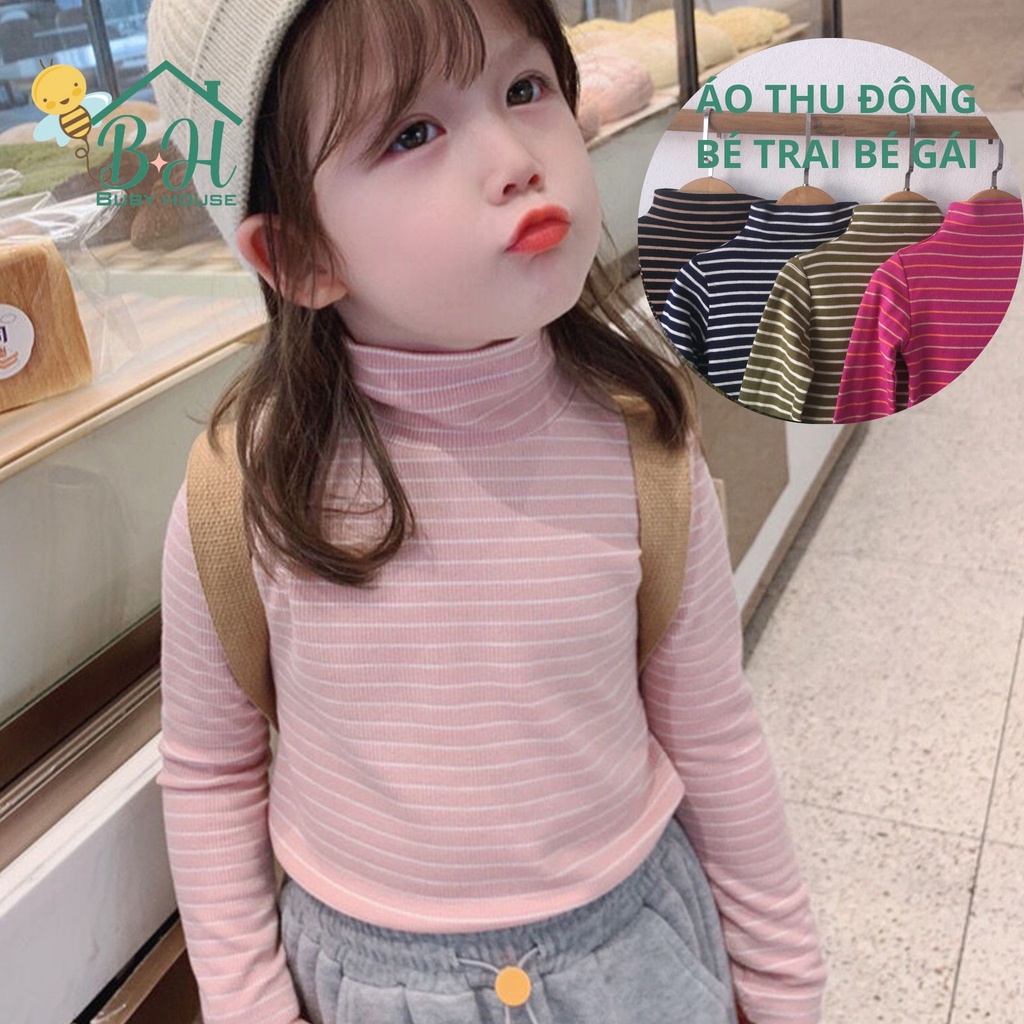 Áo Thun Dài Tay Bé Trai Bé Gái 8-27kg BUBY Áo KẺ Thu Đông Chất Cotton Ko Bai Ko Xù Giữ Nhiệt Tốt Cho Bé 2 3 4 5 6 7 tuổi