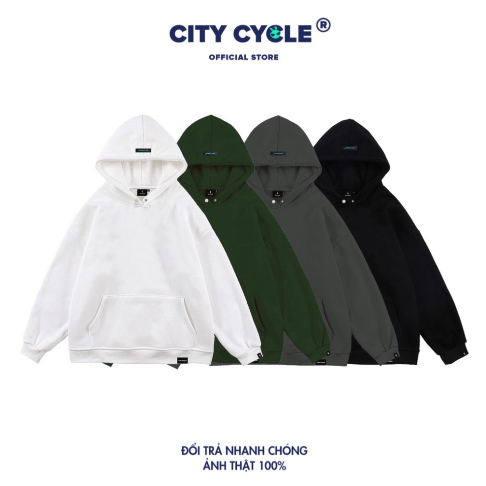 Áo hoodie unisex nỉ trơn basic City Cycle áo nỉ phối mũ form rộng dáng unisex Local Brand