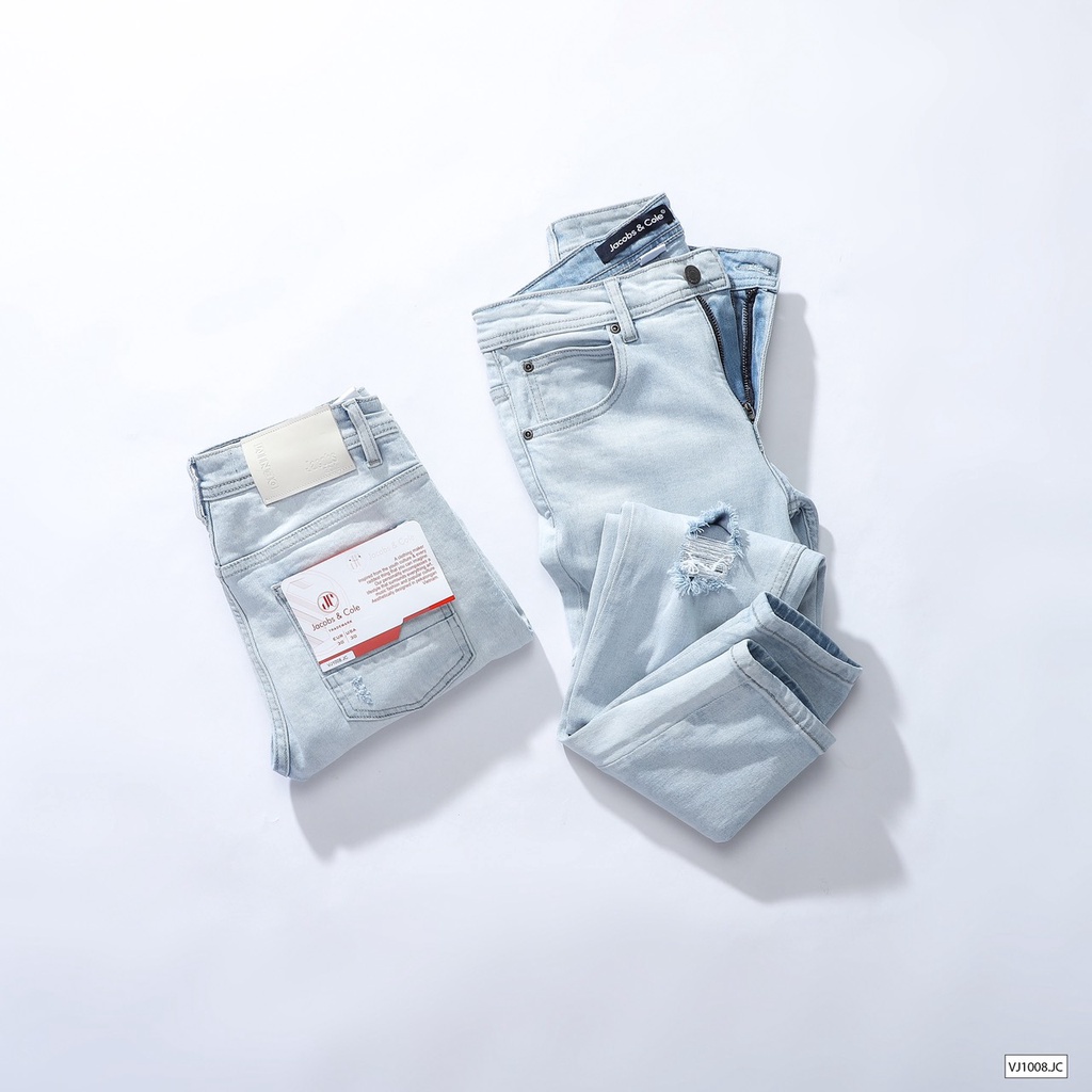 Quần jean dài nam màu wash xịn, quần bò nam,  thiết kế rách tua rua cá tính, bụi bặm