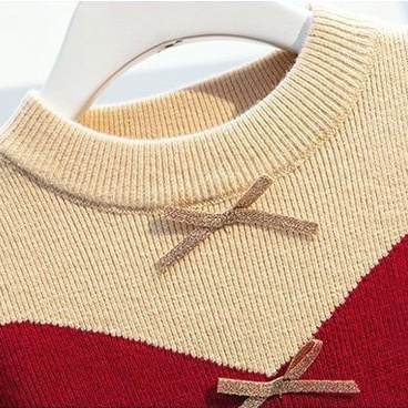 Đầm sweater Dệt Kim Tay Dài Thời Trang Thu Đông Dành Cho Bé Gái 3-14 Tuổi