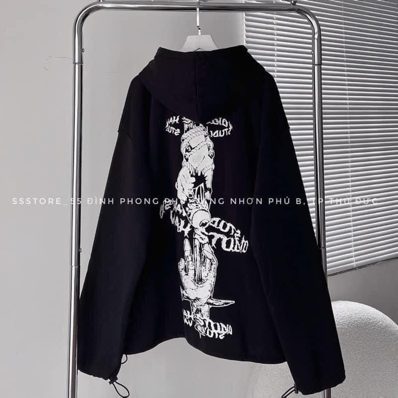 Áo khoác hoodie VAH studio vải nỉ lót bông form rộng unisex nam nữ