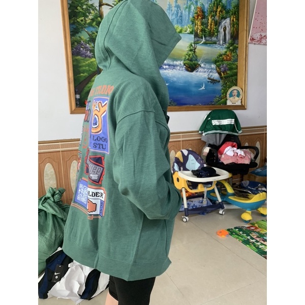 Áo Khoác Jacket Hoodie Zip Nỉ Thu Đông Nam Nữ Unisex Form Rộng