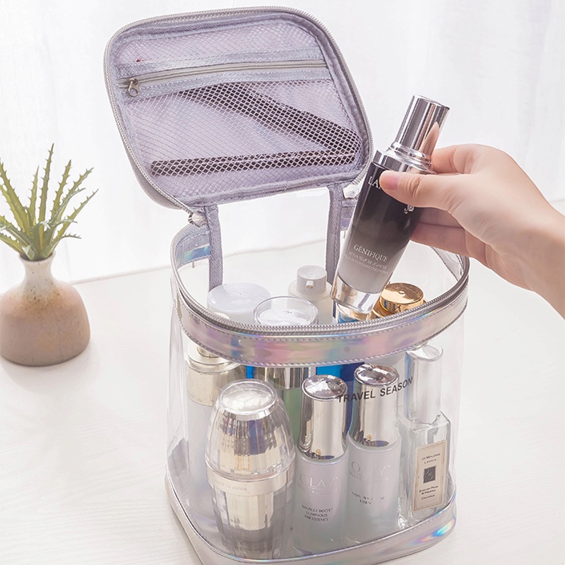 Túi Đựng Mỹ Phẩm Bằng Nhựa PVC Chống Thấm Nước Cỡ Lớn Tiện Dụng Mang Đi Du Lịch