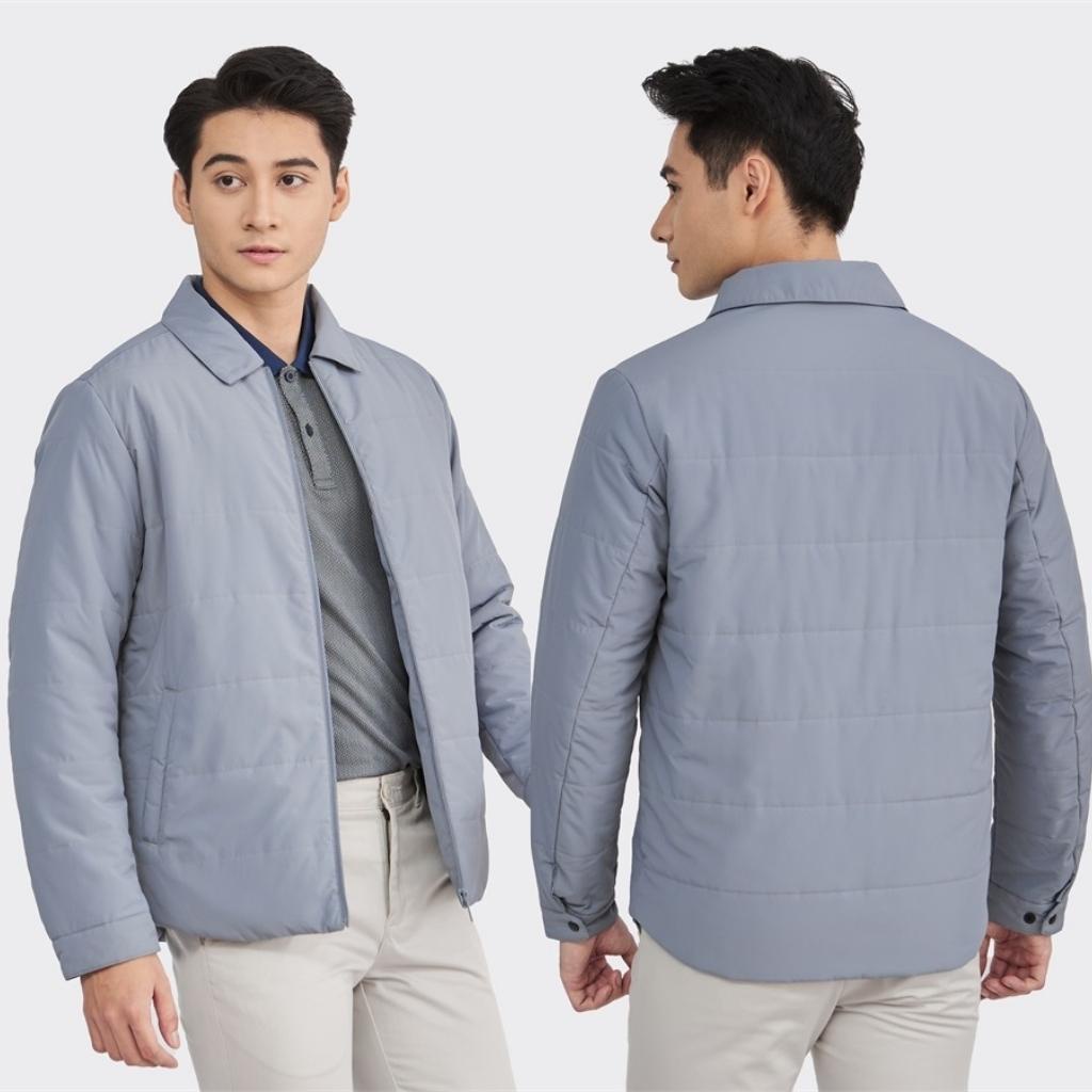 Áo khoác chần bông nam Aristino AJK026W2 Jacket dáng Regular fit suông vừa cổ Đức đuôi tôm trơn màu vải Polyester