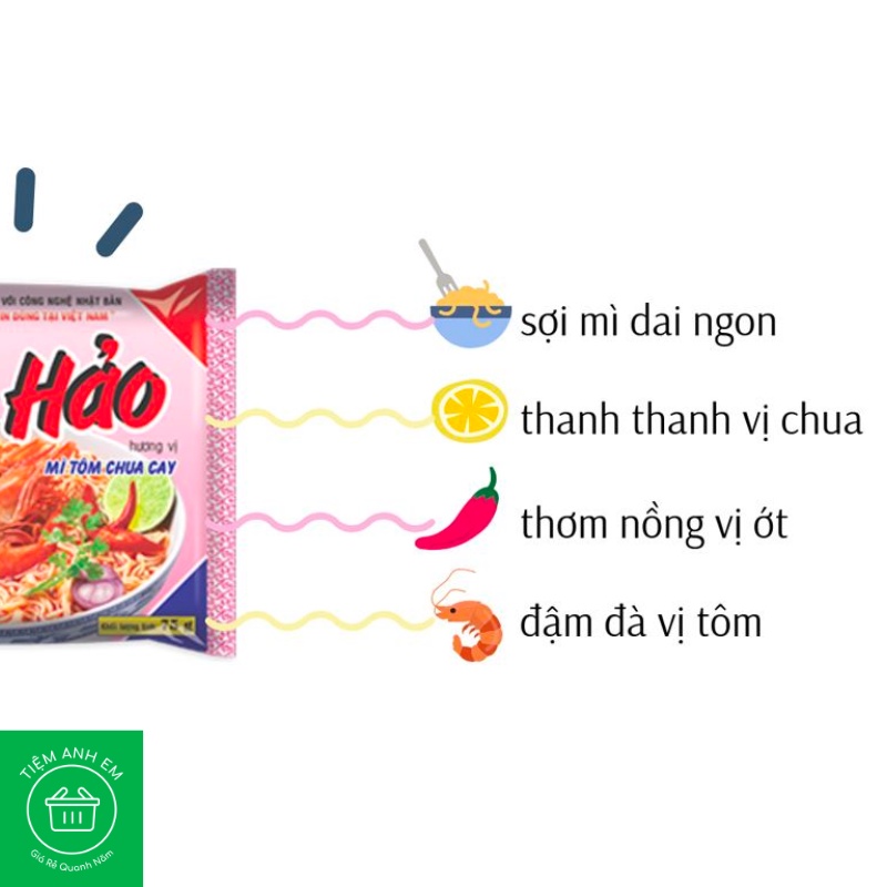 Mì Hảo Hảo vị tôm chua cay gói 75g