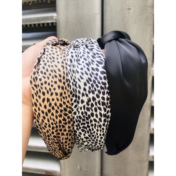 Cài tóc, băng đô tóc màu đen, hình beo đơn giãn sang chảnh dễ phối