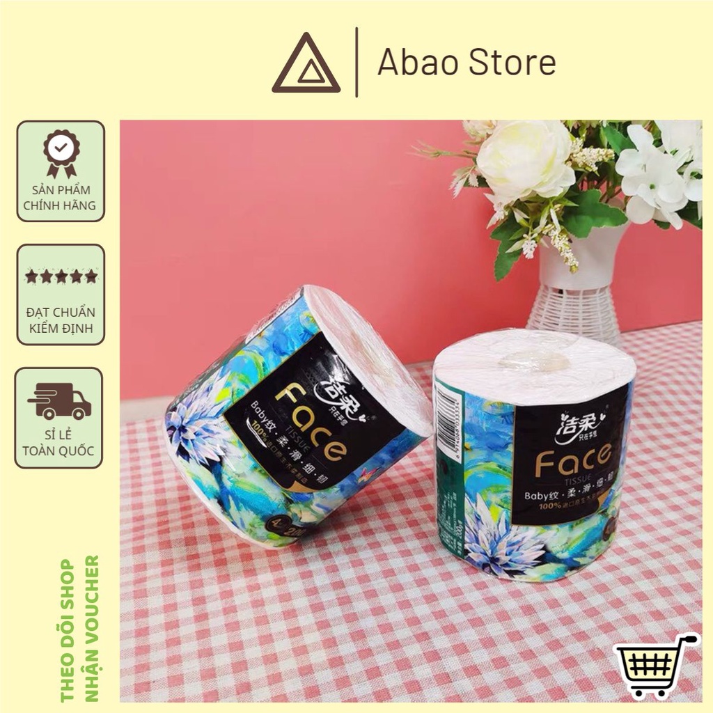 Combo 20 cuộn giấy vs Face xanh + đen 🧻 giấy vệ sinh cuộn, giấy cuộn, khăn giấy khô