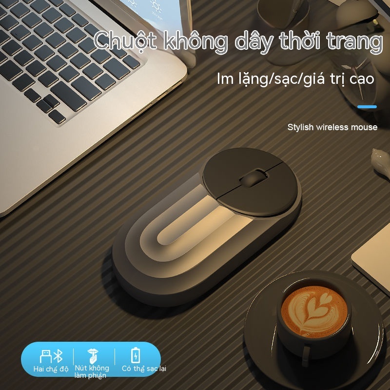 Chuột Máy Tính Không Dây Sạc Được Không Gây Tiếng Ồn Dùng Cho Văn Phòng