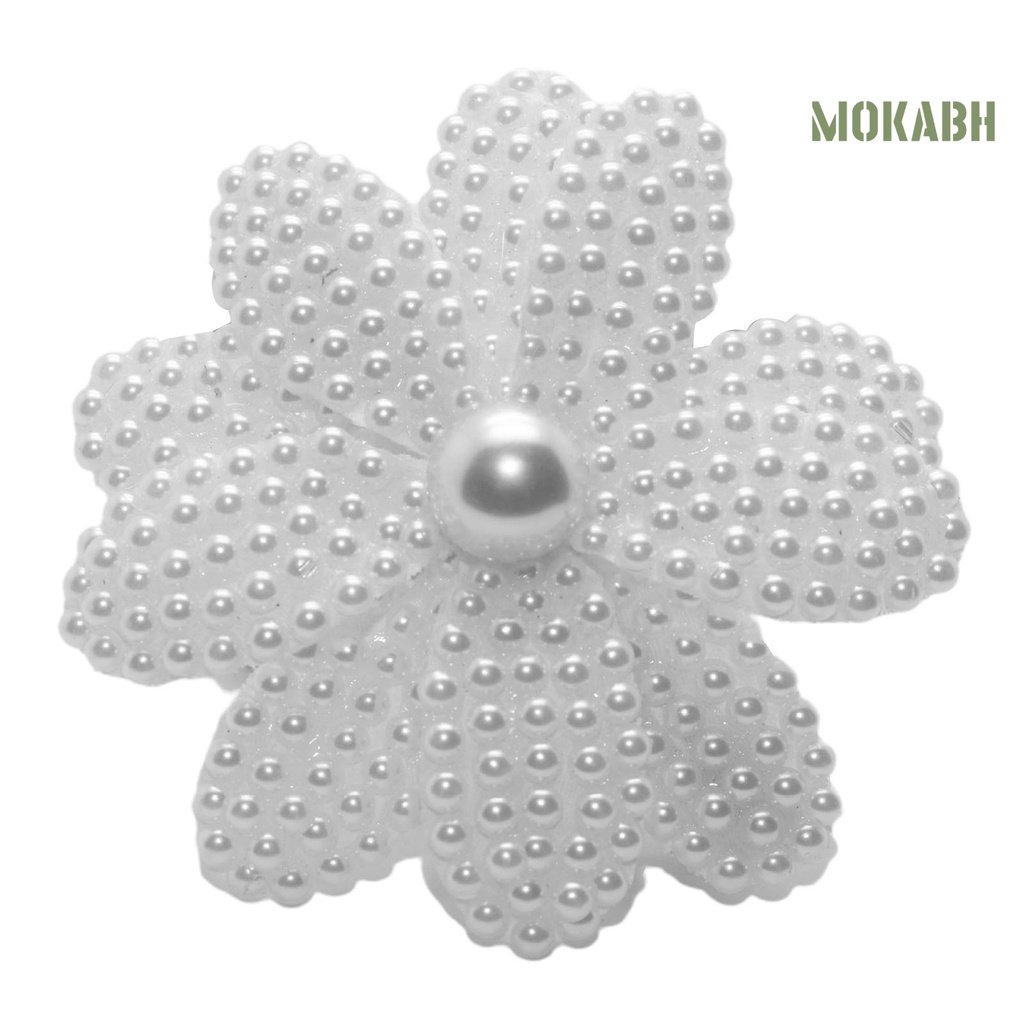 Kẹp Tóc Nơ Đính Đá / Ngọc Trai Giả Màu Trắng Thời Trang Cho Nữ