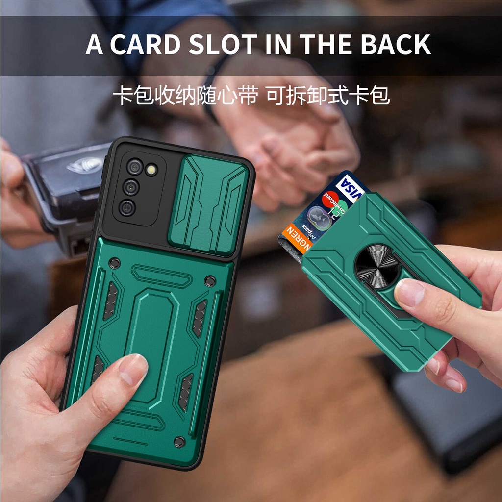 Ốp Điện Thoại Có Ngăn Đựng Thẻ Cho Samsung Galaxy A02S A03S A02 A10S A20S A21S A13 A23 A33 A53 A73 2022 M51 M62