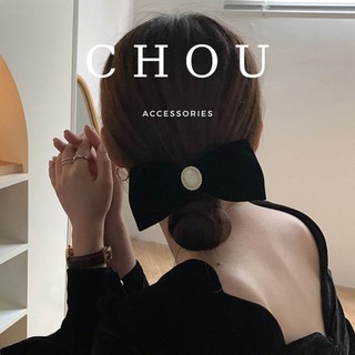 Kẹp Tóc Nơ Đính Hạt Ngọc Oval | CHOU ACCESSORIES |