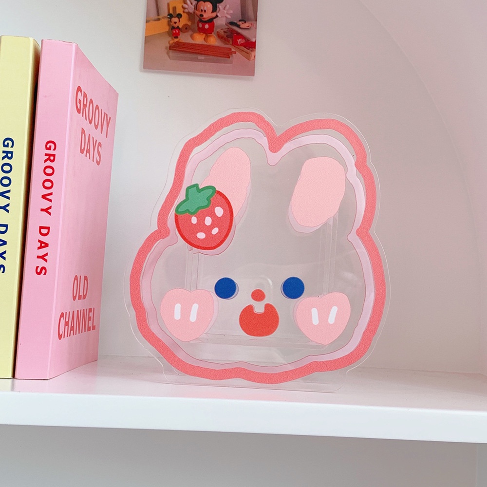 Hộp Đựng Bút Bằng Acrylic Mềm Trong Suốt Hình Gấu Thỏ Hoạt Hình Đa Năng