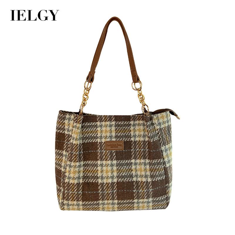 Túi Đeo Vai Cỡ Lớn Họa Tiết Sọc Caro Chất Lượng Cao Cho Nữ