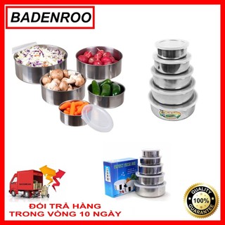 ⛔freeship+⛔ bộ 5 bát inox bảo quản thực phẩm