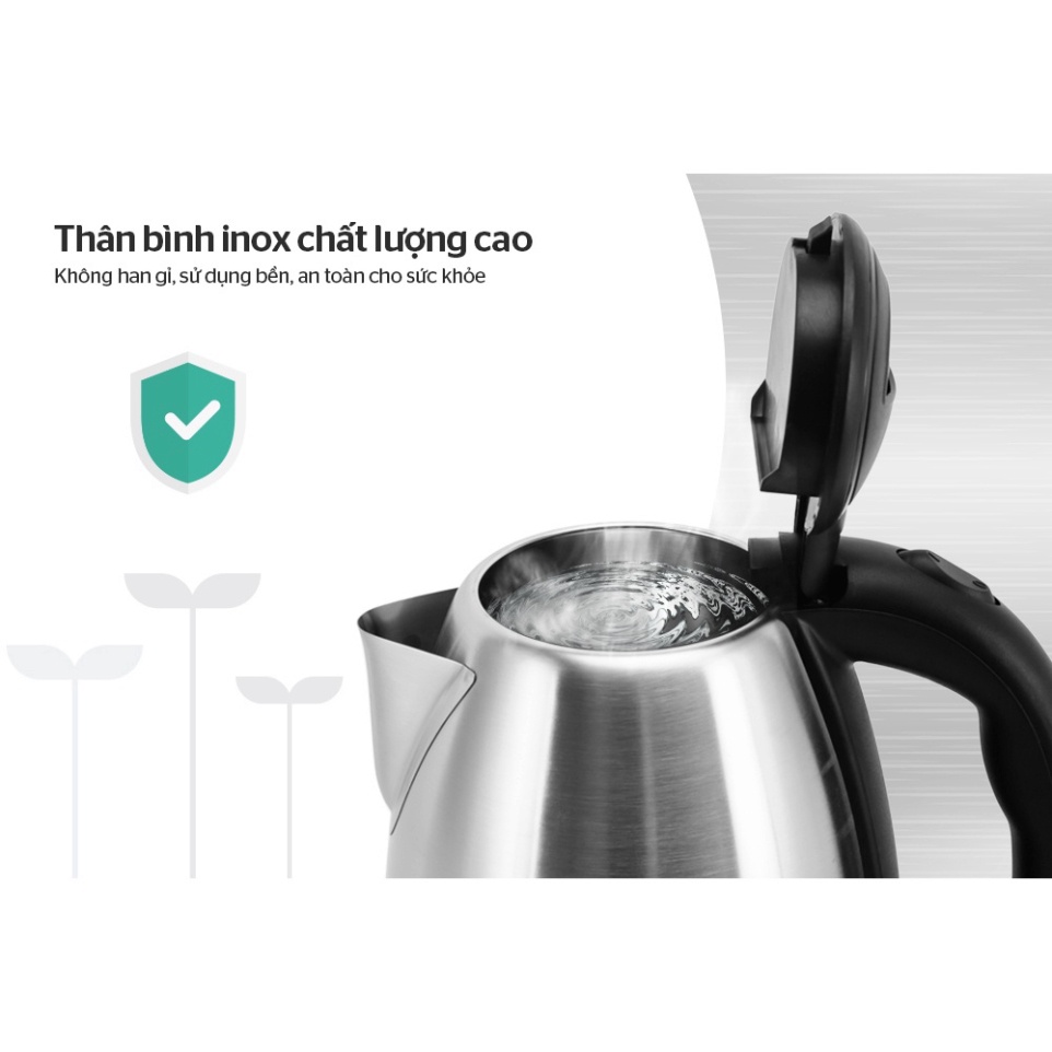 Ấm siêu tốc Inox 1,8L Sunhouse SHD1182,  Bình đun siêu tốc Sunhouse Happy time 1.8 lít HTD1081  - Bảo hành 12 tháng