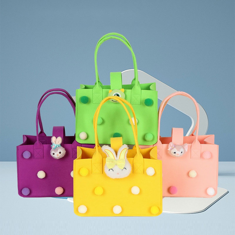 Túi xách JIVIVIL sức chứa lớn họa tiết hoạt hình nhiều màu sắc dễ thương phong cách Hàn Quốc dành cho trẻ em