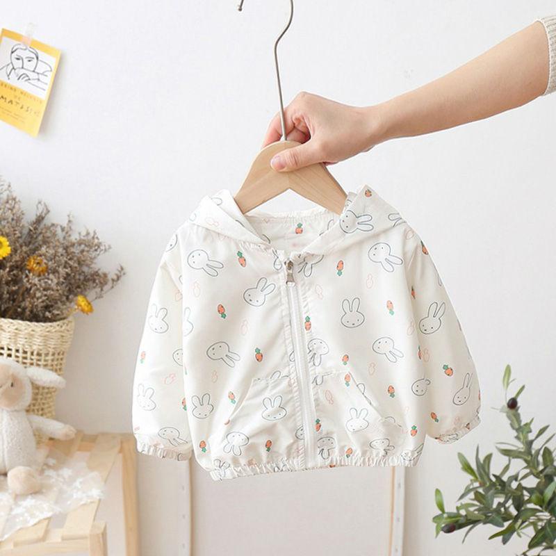 Áo Khoác Mỏng In Họa Tiết Dễ Thương Phong Cách Hàn Quốc Cho Bé Gái