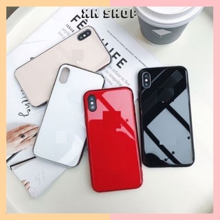Ốp lưng kính viền xi cho ip 6- 6 plus-X- Xs- Xsmax