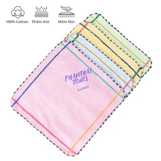 SET 10 khăn trẻ em baby hình vuông nhiều màu sợi bông cho các trường mầm non kích thước 26x26 cm
