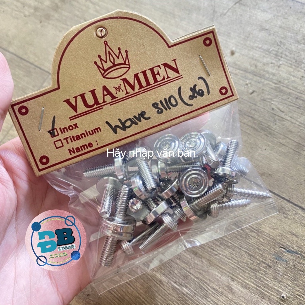 Full bộ ốc dàn áo WAVE S 110 26c mẫu Thái Salaya inox 304