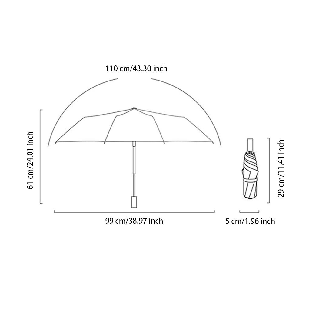 Dù Gấp 3 Chất Liệu Vinyl Chống Thấm Nước Chống Mưa Tiện Dụng