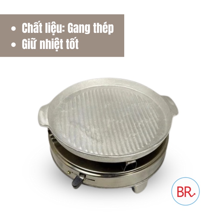 Chảo gang trắng chuyên dụng cho nướng bếp cồn – chảo gang nướng thịt dã ngoại tiện dụng chuyên nướng thức ăn – 01705