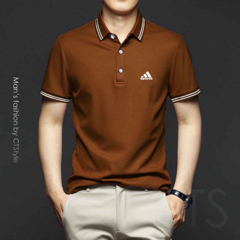 Áo polo Tay Ngắn Màu Trơn Thời Trang Cho Nam Size M-5XL