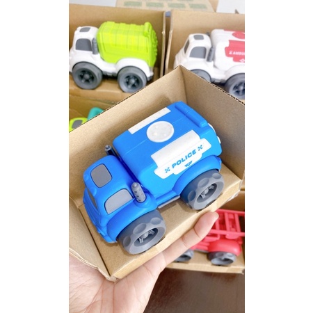 Hỏa tốc-Có hộp-Ảnh thật-Xe Cảnh Sát/Cứu thương/Xe rác/Xe ben/Xe bồn/Xe cứu hỏa/Xe thang cho bé chất liệu nhựa an toàn