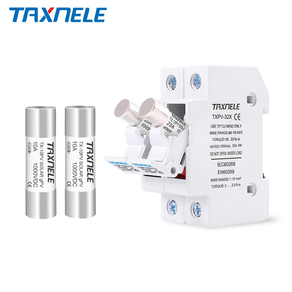 Cầu Chì Năng Lượng Mặt Trời 1000V PV 6A 10A 15A 20A 25A 30A 10 * 38MM
