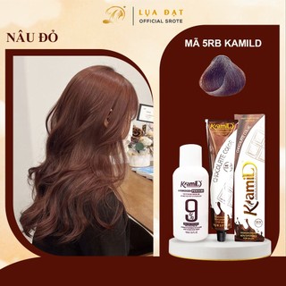 Set màu nhuộm NÂU ĐỎ Thuốc nhuộm tóc KamiLD màu nhuộm tóc bạc hương thơm socola sáng da