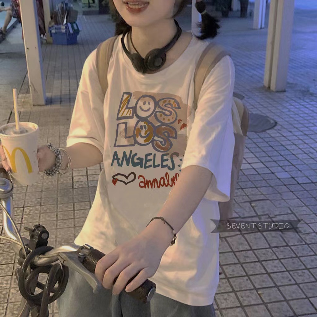NRVP Áo Thun Unisex Mùa Hè Dáng Suông Tay Cộc Phong Cách Hàn Quốc Cho Nam Nữ