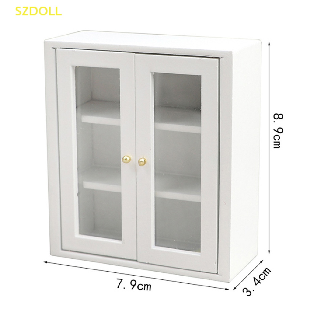 1 Mô Hình Giường Đôi / Tủ Treo Tường / Giường Ngủ Độc Đáo Trang Trí Nhà Búp Bê Tỉ Lệ 1: 12