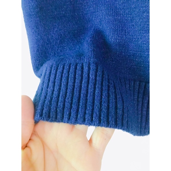 Áo gile len màu xanh coban