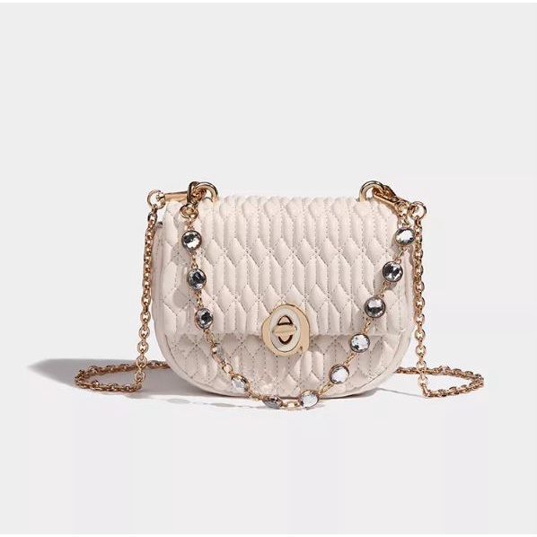 Túi đeo chéo LIKEBAG đeo vai da nổi hai dây kim loại 225XK7096 - LIBAGI