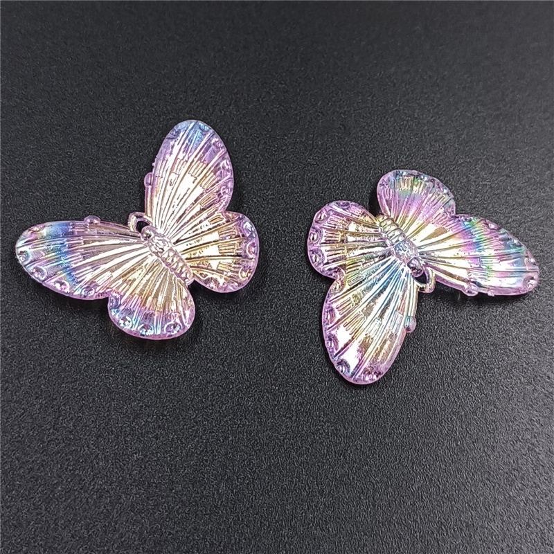 Set 10 Hạt Đá Laser Hình Bướm Nhiều Màu Sắc Dùng Làm Trang Sức Thời Trang DIY