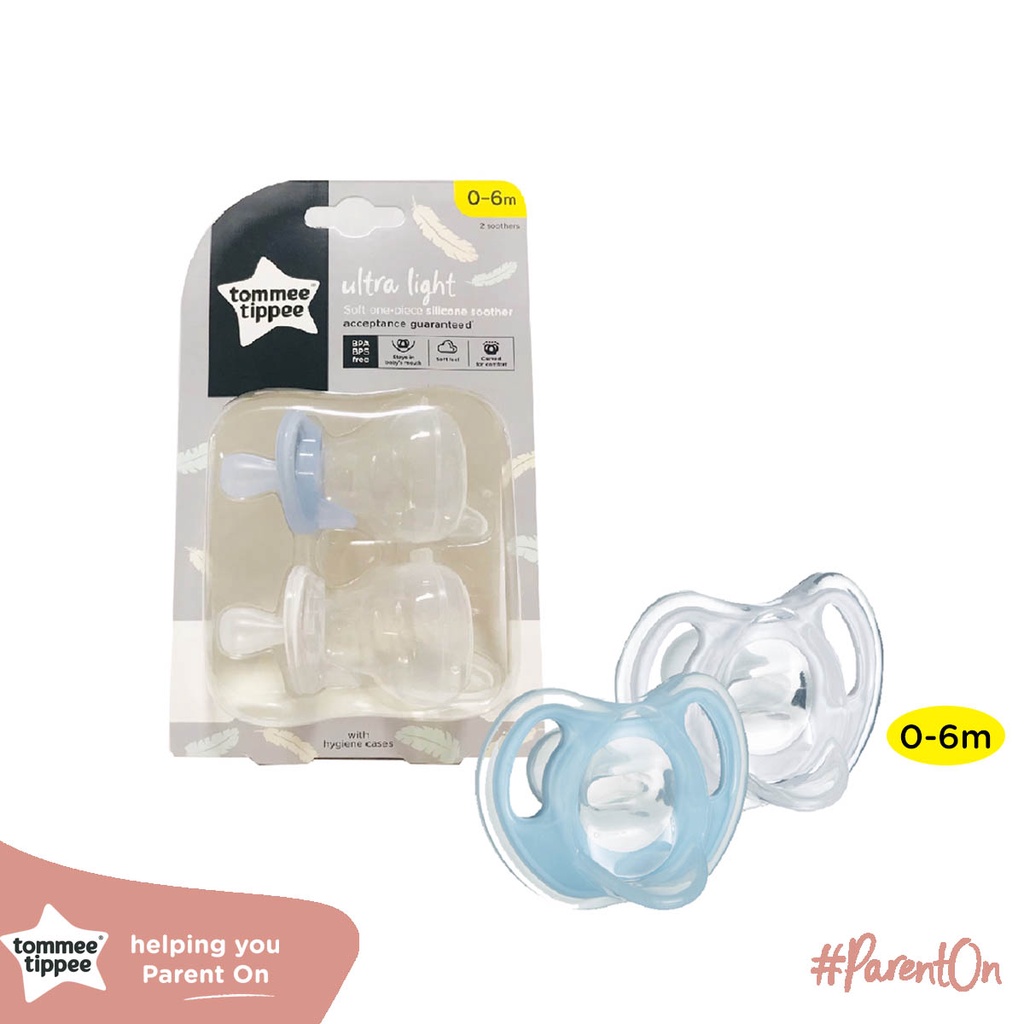 COMBO Ty ngậm silicon siêu nhẹ Tommee Tippee Ultra Light 0-6 tháng &amp; Bình sữa ty siêu mềm tự nhiên Tommee Tippee 150ml