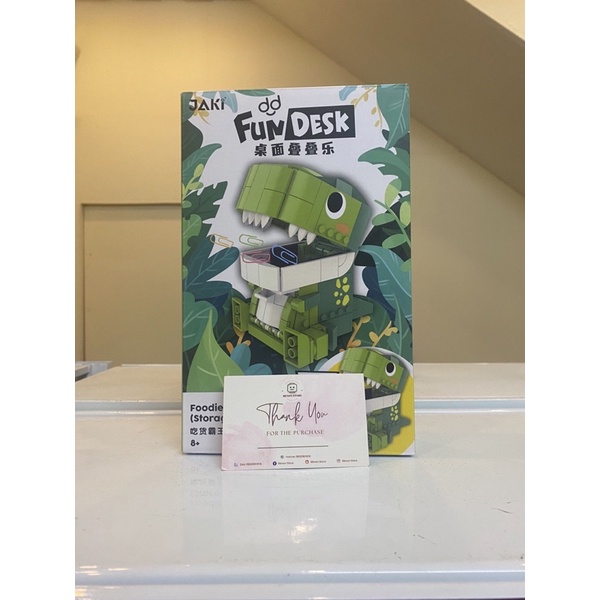 Đồ chơi lắp ráp JAKI 5102 Mô hình Khủng long xanh dễ thương đựng đồ - Xếp hình thông minh