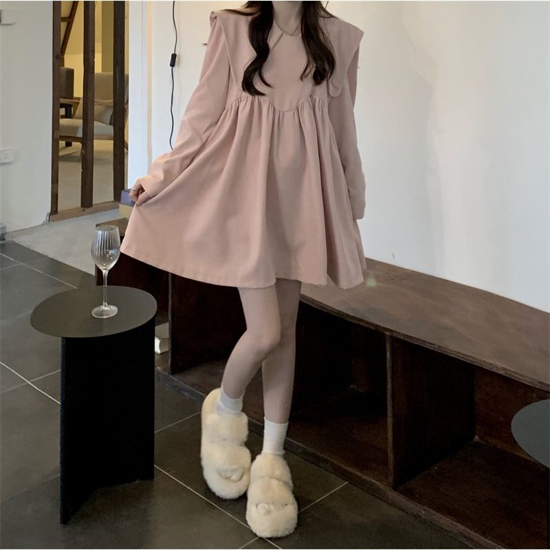 ☑Váy Tay Phồng☑Đầm Tay Dài Cổ Búp Bê Phong Cách Thời Trang Mùa Thu Pháp Hàng Mới 2022