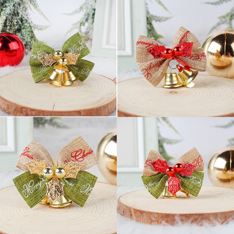 Nơ Vải Lanh Nhỏ Xinh Trang Trí Cây Thông Giáng Sinh