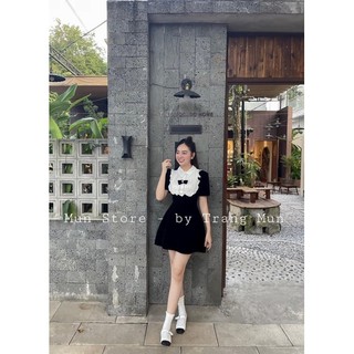 Váy nhung phối bèo dài và ngắn
