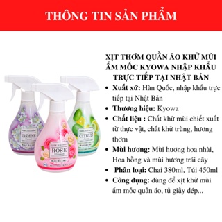 Xịt thơm quần áo khử mùi ẩm mốc