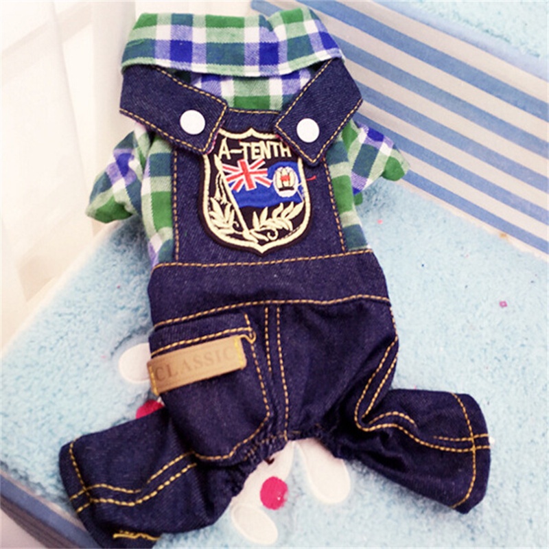 Áo Denim Bốn Chân Cỡ Nhỏ Vừa Và Vừa Thời Trang Xuân Hè Cho Thú Cưng