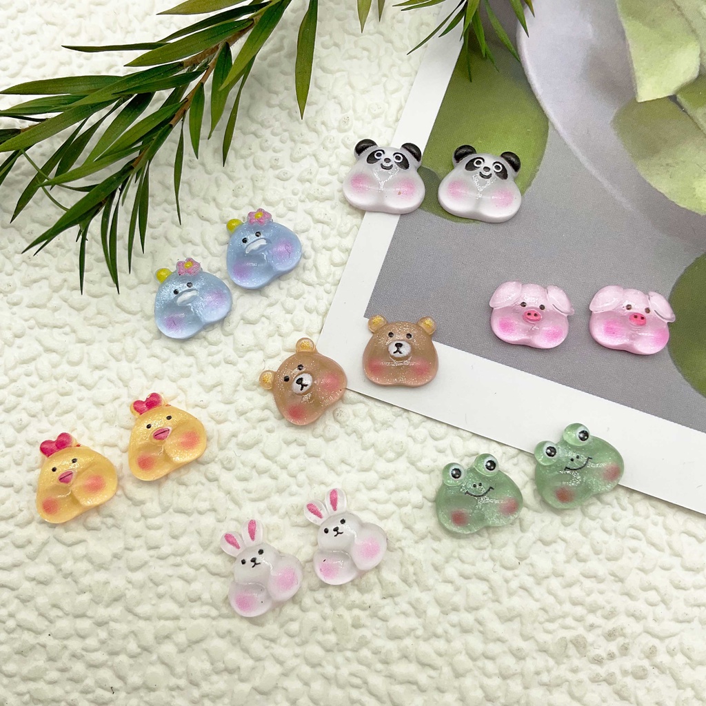 Set 50 Phụ Kiện Trang Trí Móng Tay 3D Hình Động Vật Dễ Thương