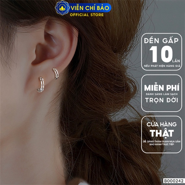 Bông tai tròn sóng to chất liệu bạc Thái 925 thời trang phụ kiện trang sức Viễn Chí Bảo B000242