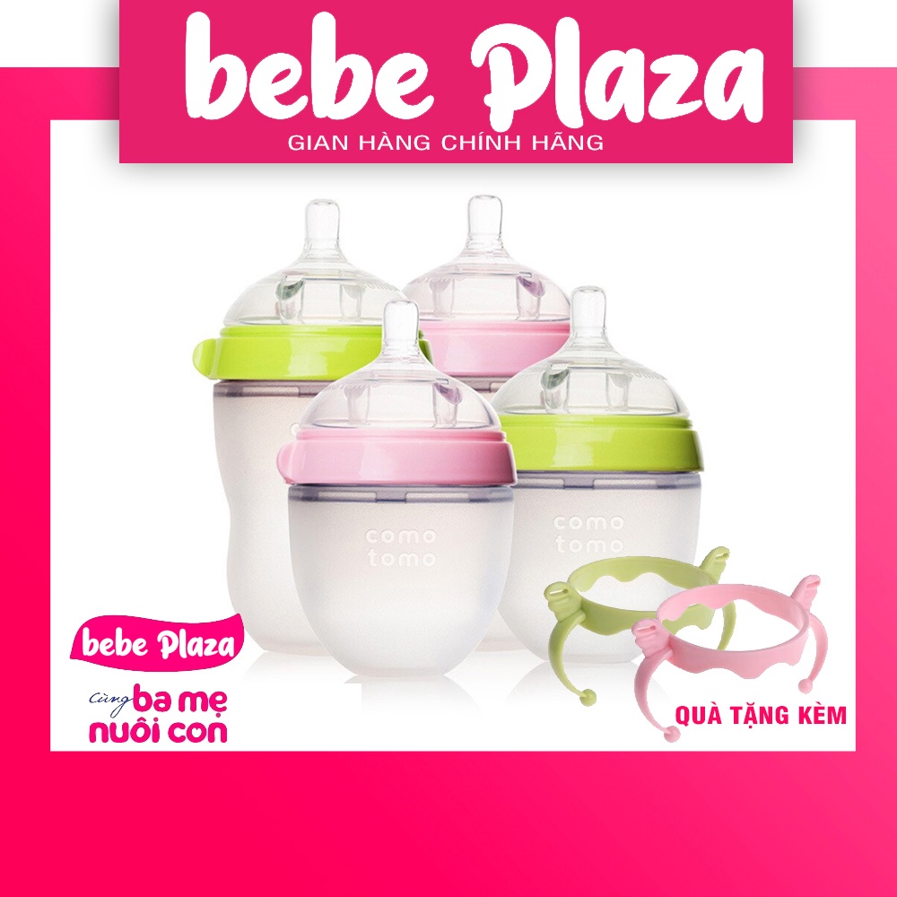 Bình Sữa Comotomo Silicon Cho Bé Siêu Mềm 150ml - 250ml - TẶNG KÈM TAY CẦM